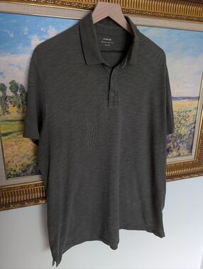 Vince Olive Grey Polo Shirt XL